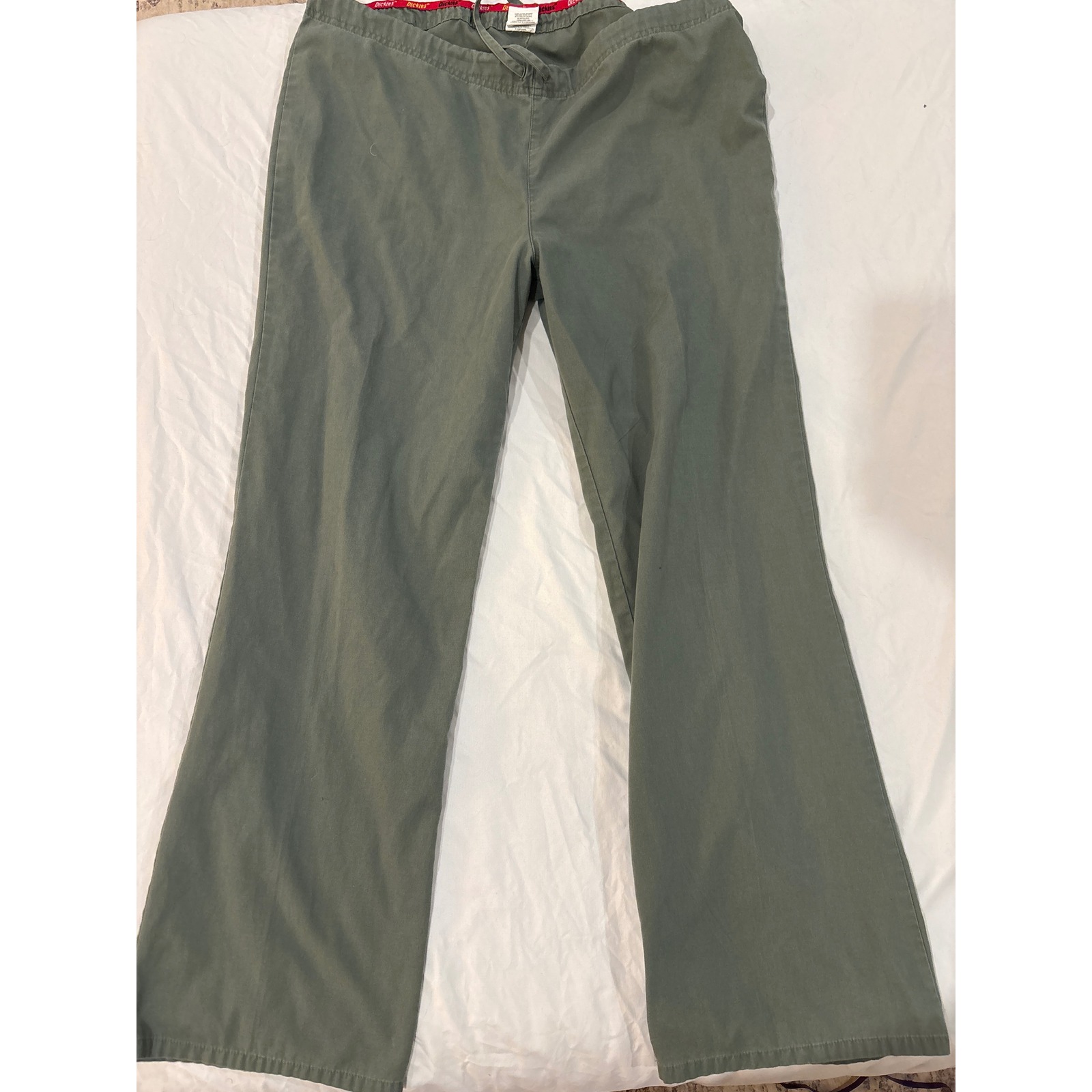 Dickies Scrub Pants Olive Green Elastic Waist Drawstring Medical Workwear Medium